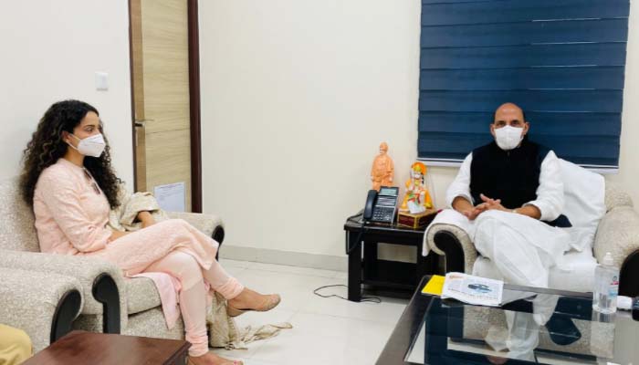रक्षा मंत्री राजनाथ सिंह से मिलीं कंगना रनौत, एक्ट्रेस की इसलिए हो रही खूब चर्चा
