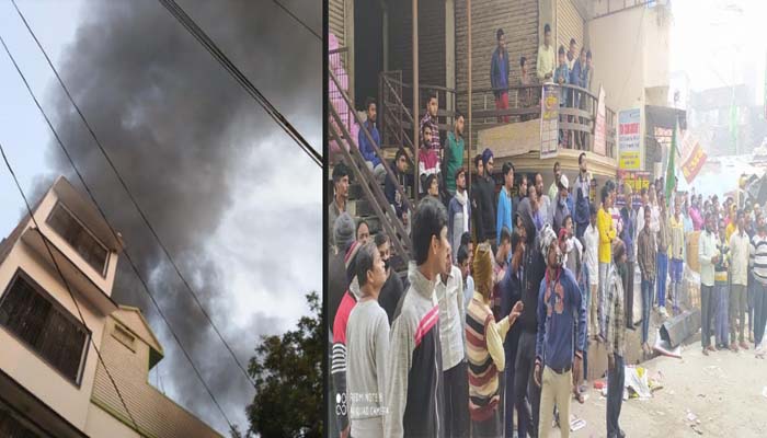 गोरखपुर: दुकान में लगी भीषण आग, मची अफरा-तफरी, लाखों का सामान जलकर खाक
