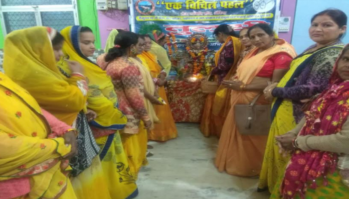 औरैया: धूमधाम से मनाई गई विद्या की देवी मां सरस्वती की जयंती