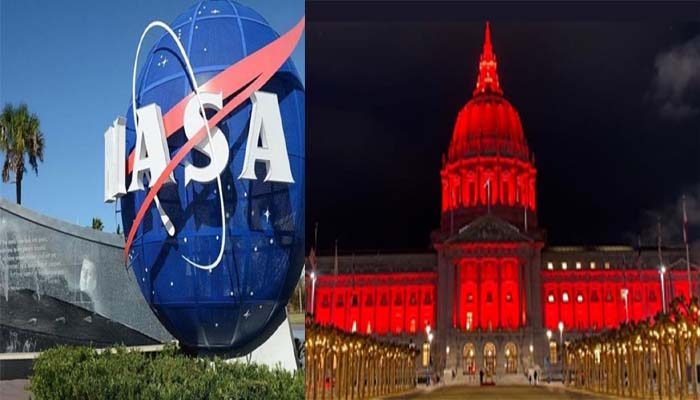 सफल हुआ मंगल मिशन: लाल रंग में हुआ सैन फ्रांसिस्को सिटी हॉल, जश्न का माहौल