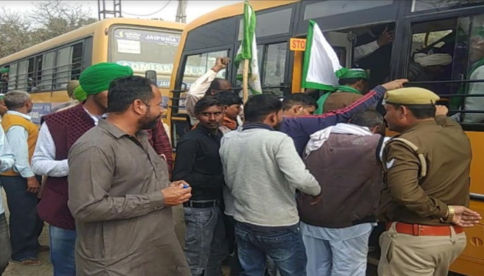 शाहजहांपुर: ट्रेन रोकने का प्रयास, पुलिस ने 200 किसानों को हिरासत में लिया