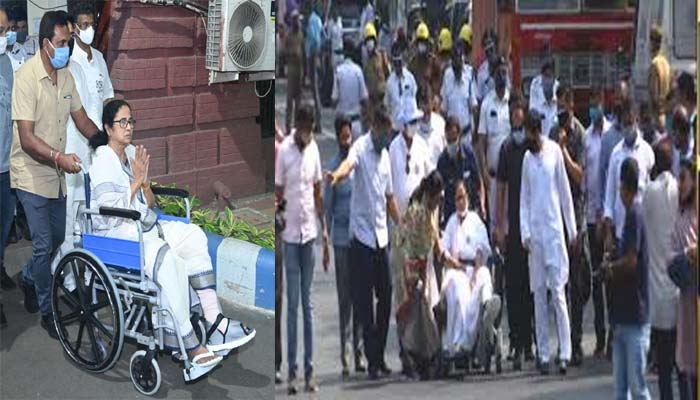 CM Mamata on wheelchair